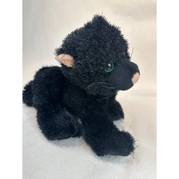 Ganz Webkinz Black Cat Plush Toy With Green Eyes 8” Stuffed Animal Soft - Picture 2 of 6